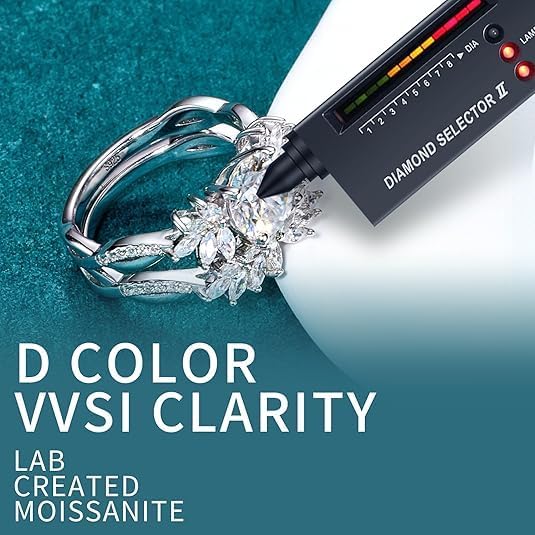 WES Moissanite Engagement Rings Set - D Color VVS1 925 Sterling Silver Stackable Moissanite Bridal Ring Sets Vintage Wedding Promise Ring for Women, Size 6-8 - Image 5