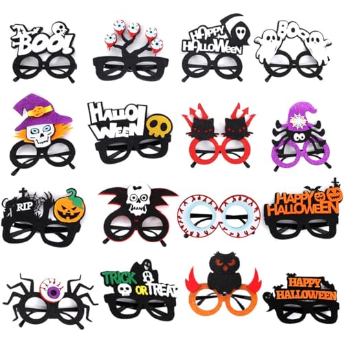 Snadulor 10 PCS Halloween Glasses,Funny Halloween Glasses,Halloween Glasses for Kids and Adults Halloween Supplies,Random Color
