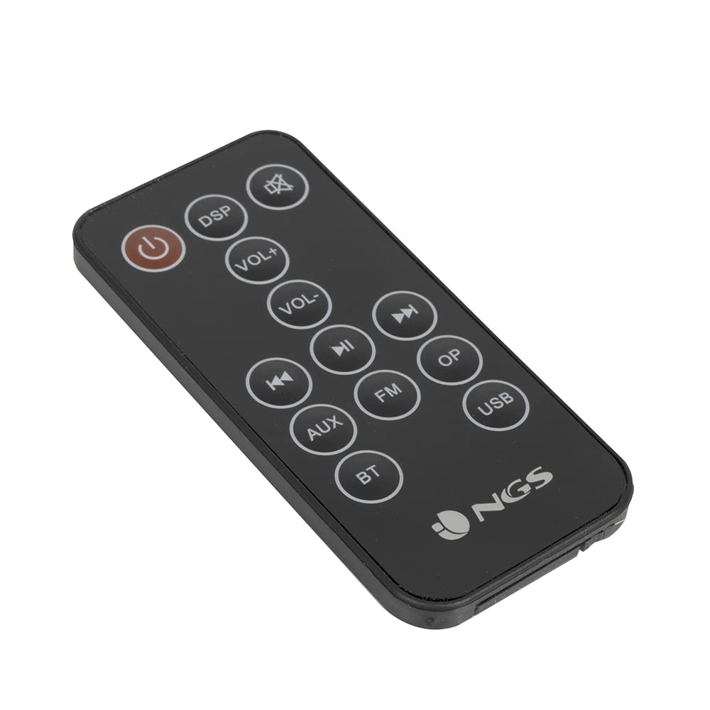 NGS SKY CHARM 2.1- Altoparlante a Torre Bluetooth da 80W con Ingresso Ottico, USB, Radio FM e AUX IN, Nero