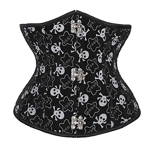 Corsets for Women Sexy Bustiers and Corsets with Strap Punk Rork Print Corset Lingerie Top Black