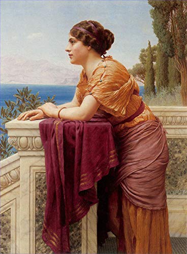 Peinture à l'huile John William Godward Le Belvédère art sur toile