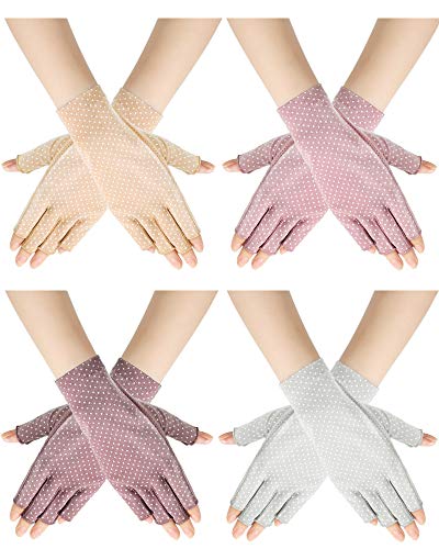 Geyoga GEYOGA-AKKK5567 Sunblock Fingerless Gloves Non-Slip Uv Protection Driving Gloves Summer Outdoor Gloves