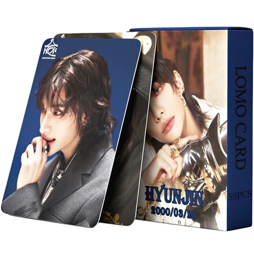 Stray Kids Photocards Kpop Stray Kids HOP Album Cards 55PCS SKZHOP HIPTAPE 合(HOP) Photo Cards Stray Kids Merch Felix Photocards Hyunjin Photocards Gift for Stay Boys and Girls (HYUNJIN)