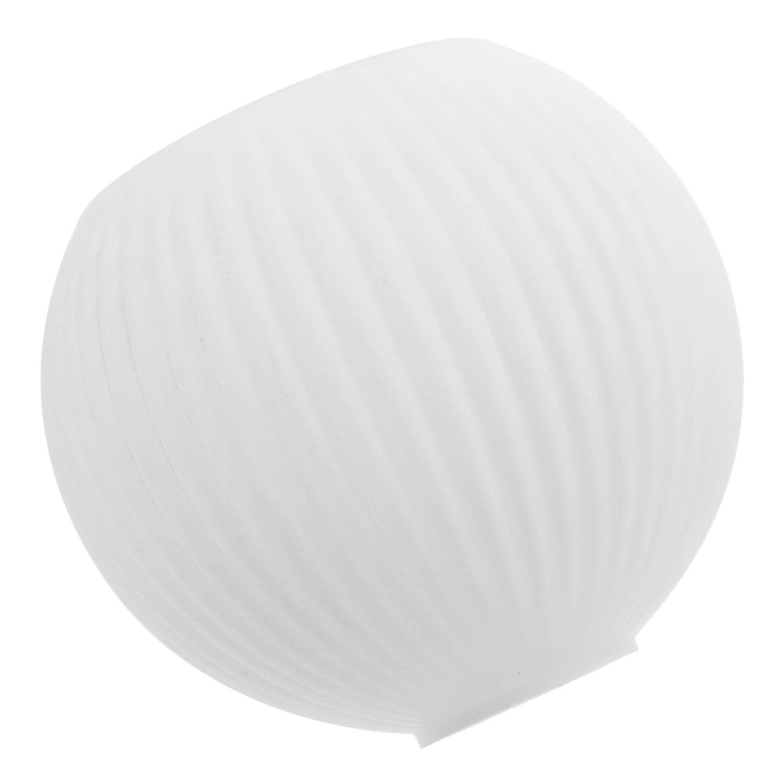 INOOMP White Striped Flatmouth Round Glass Lamp Shade Replacement Globe Light Bulb Cover for Ceiling Fan Lights, Easy Installation DIY Pendant Accessory for Living Room and Bedroom