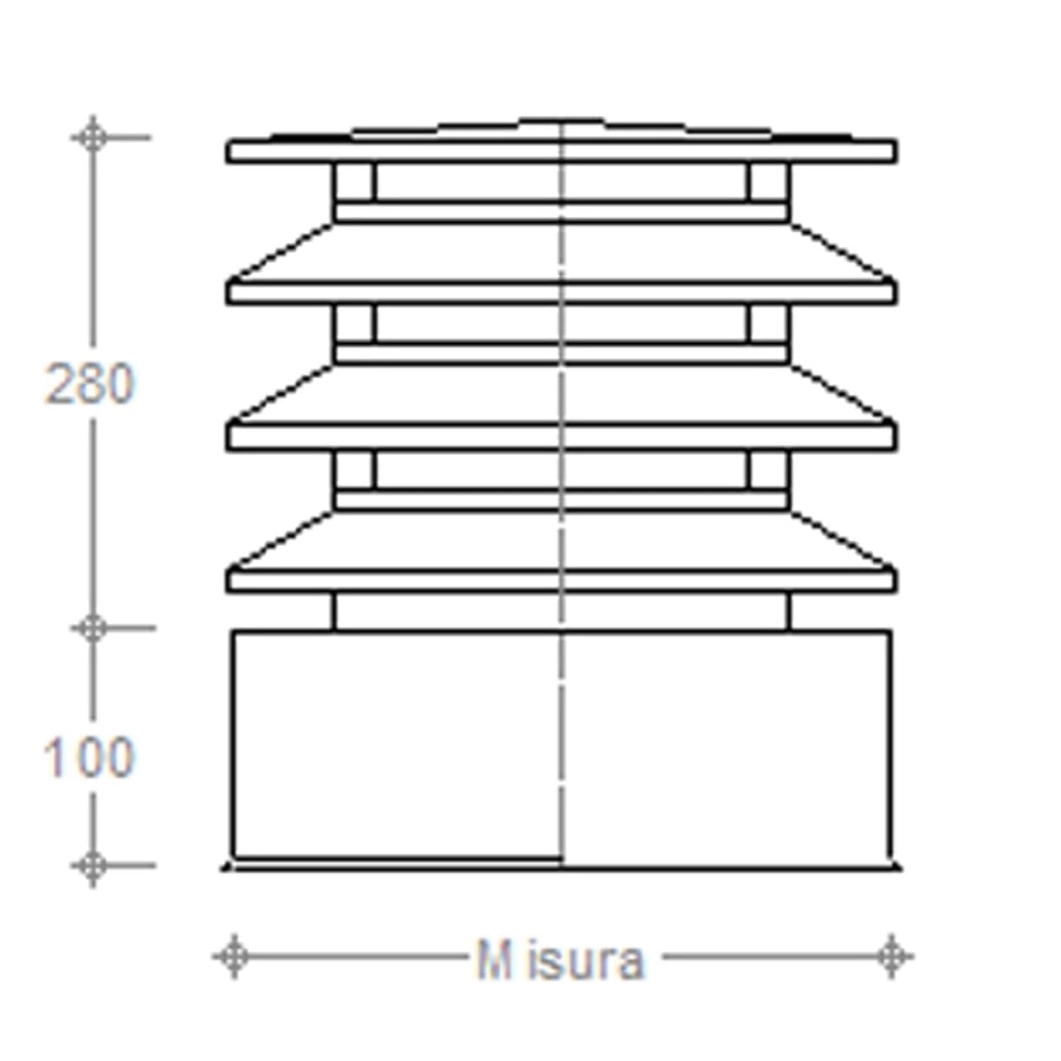 Terminale Architettonico Comignolo Antivento Canna Fumaria TESTA DI MORO Fumaiolo Quadrato Per Camino Anti Intemperie (47x47)