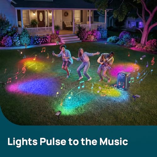 Linkind Smart SL6C Outdoor Lights Solar Powered, Dual-Ring Solar & USB Charging Solar Spotlights Outdoor Waterproof IP66, Color Changing Spot Light for Trees, Yard, Garden, Landscape, 1 Pack by Linkind - Image 6