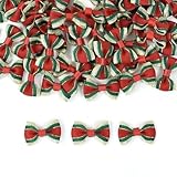 10 Stück Weihnachts-Satin-Band-Bögen, handgemachtes DIY-Dekor, Ideal für Geschenk verpackungen, Frohe Weihnachten Haar-Accessoire, Weihnachten, Neujahr Navidad Craft