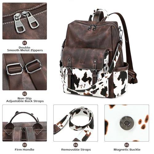 Image of AGLOD Backpack Purse for Women PU Leather Back Packs Designer Ladies Shoulder Bag Fashion Faux Work Travel Handbags