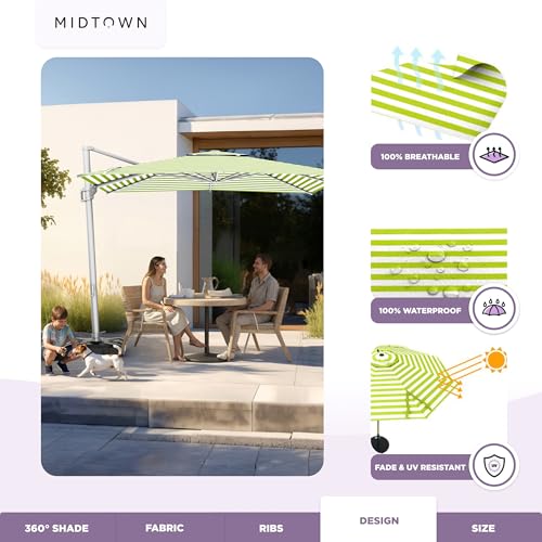 Image of Midtown Umbrellas Grande Square - 9 x 9 Ft Cantilever Umbrella