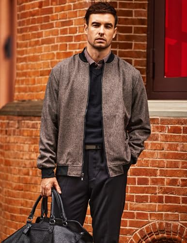 COOFANDY Men's Casual Varsity Jacket Vintage Lightweight Bomber Jackets Zip Up Fashion Coat3