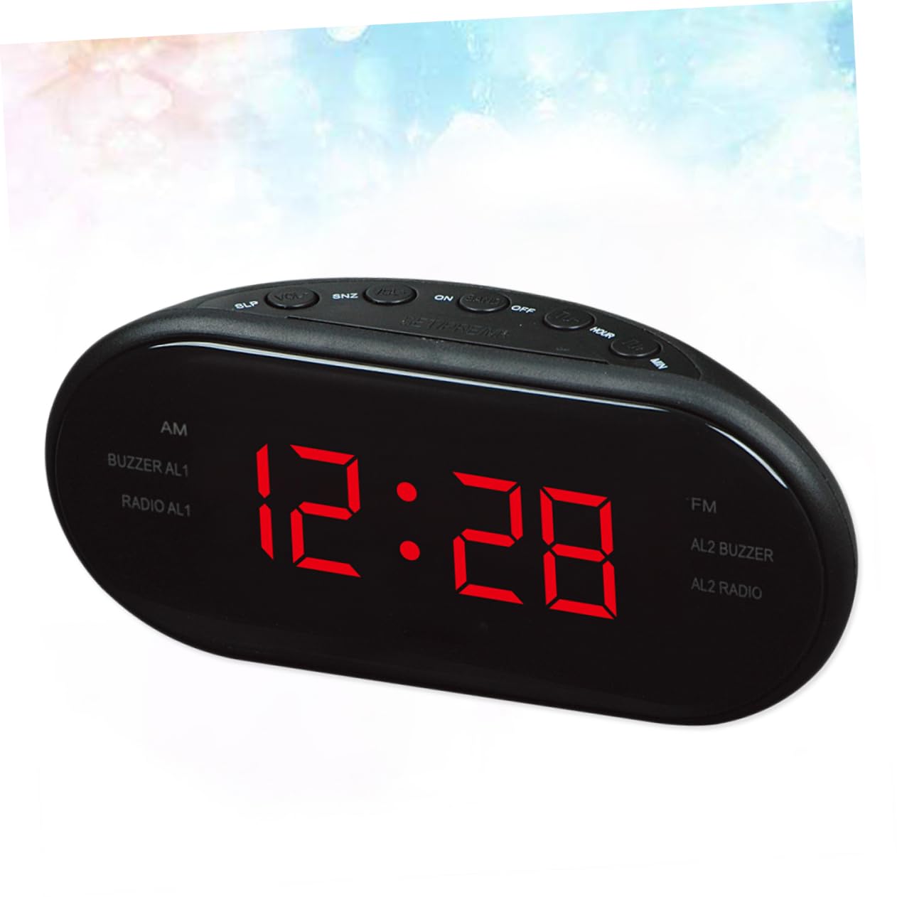 Radioreloj Despertador Digital con Radio Am Fm, Pantalla Curva Grande