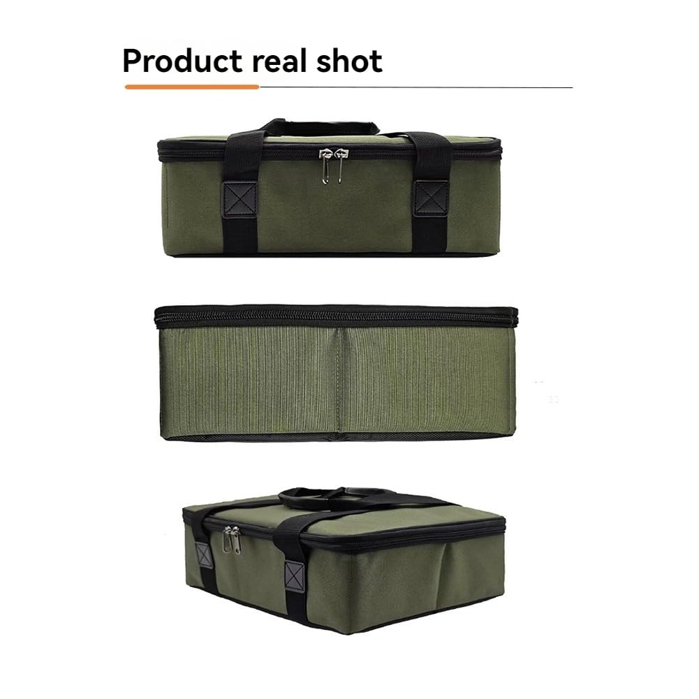 Sac de Rangement en Tissu Oxford pour Camping en Plein Air. Sac de Rangement Portable Multifonctionnel pour Ustensiles de Cuisine de Pique-Nique. Dimensions : 37 * 27 * 12 cm