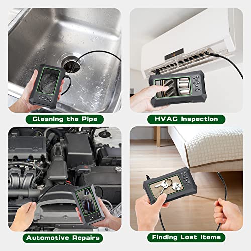 Shaoyr Dual Lens Industrial Endoscope1080P Borescope Inspection Camera Digital Automotive Snake Camera With Light,4.3 Inch Monitor,Waterproof 16.5Ft Semi Rigid Cable,32Gb Card For Home Pipe Engine #TOP5