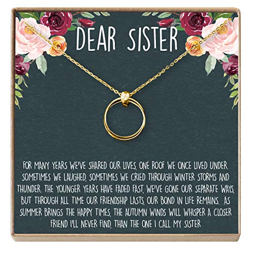 Dear Ava Sisters Gift Necklace: Big Sister, Birthday Gift for Sister, Little Sister