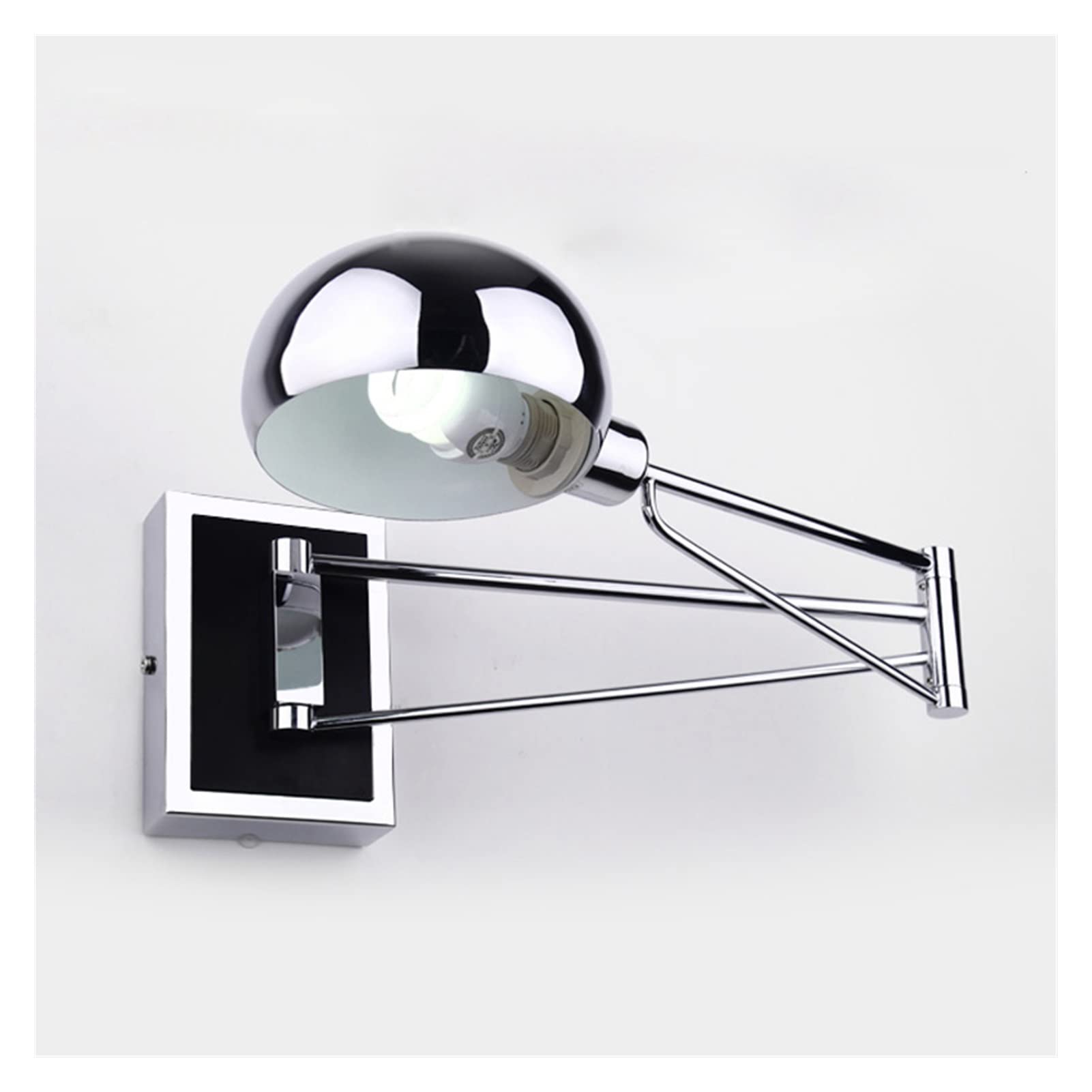 Wall lamp, Modern LED Wall Lamps Simple Bedside Wall Lamp with Dimmer Switch Chrome Flexibility Wall Lights Reading Light Indoor Lighting (Color : Buttonswitch-noplu)