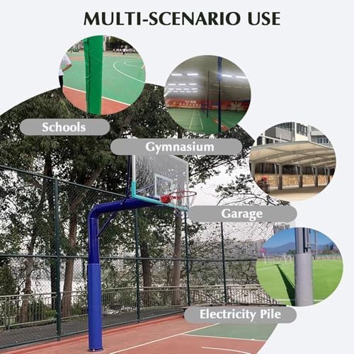 Heavy Duty Basketball Hoop Padding, Thick Anti-Collision Foam, Wrap-Around Pole Protector for Indoor/Outdoor Use, Ideal for Driveway & Basement Basketball Hoops