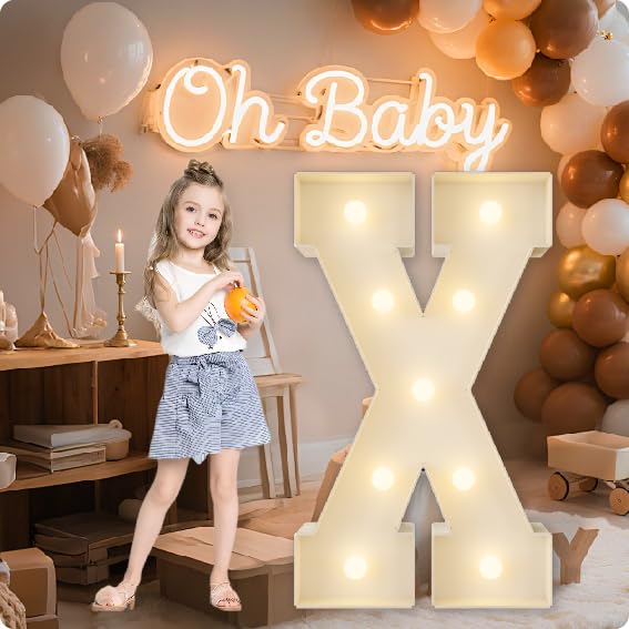 HXWEIYE Large Marquee Letter X, 3FT Battery Operated, Easy to Assemble
