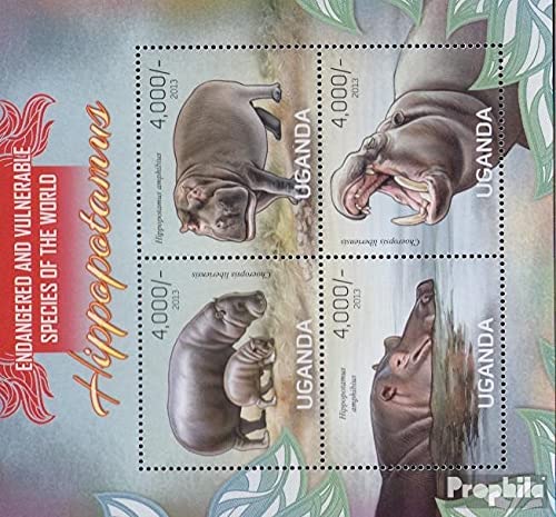 Ouganda 2013 - Feuille Miniature Hippopotames - Timbres Neufs MNH - 3040-3043 - Édition Complète - Pour Collectionneurs - Prophila