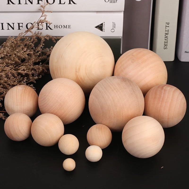 Plain Natural Wooden Craft Round Balls Beads with NO Hole Size Diamter 6mm - 90mm for DIY (5,75mm)