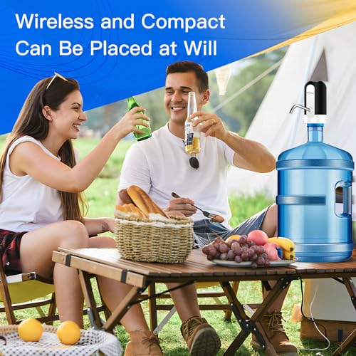 Easyspeed Water Dispenser, Electric Portable Water Tap Pump With 2 Adapters For 2-5 Gallon Bottles Jugs And Carafes, Usb Charging Automatic Drinking Water Dispenser For Kitchen Office Camping,Black - 7