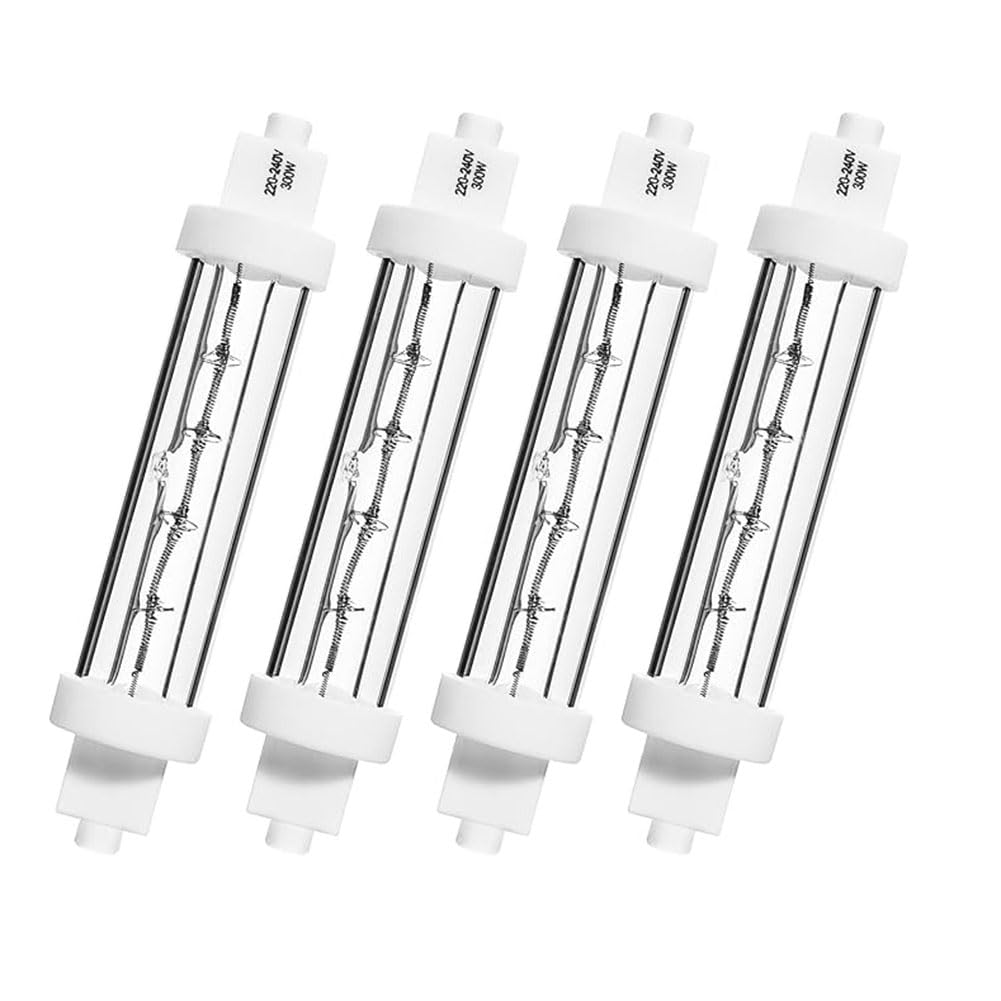Générique Lot de 4 Ampoules chauffantes R7S, Ampoules halogènes linéaires de 118 mm, idéales pour Les buffets, Les événements avec Traiteur - Lampes halogènes Alimentaires,300W