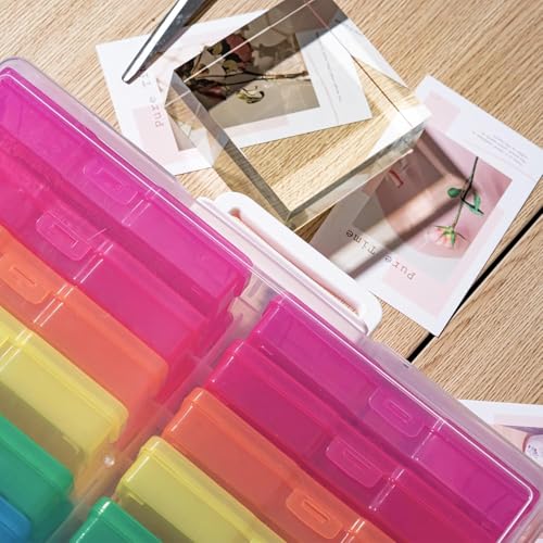 Image of novelinks Photo Storage Box and 16 Inner 4 inch x 6 inch Photo Storage Containers | 2Pack Color, Photo Albums 4x6 Pictures, Photo Organizers and Storage, Card Game Storage, Task Boxes for Special Education