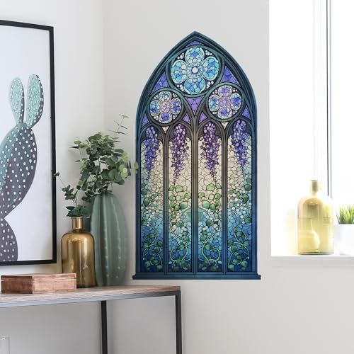 RoyoLam Fake Window Wall Decal Wisteria Wall Sticker