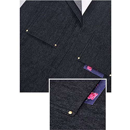 tablier Tablier Cross Back Work Wear Black Denim Coton Strap Cafe Barman Petrender Chef Uniforme Barber Fleurer jardinier Bleu