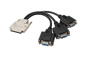 VHDCI Breakout Cable&Adapter-VHDCISCSI 68Pin M to 3-Port VGA Female Splitter Breakout Cable for NVIDIA and VisionTek Graphics Cards
