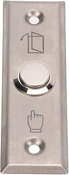 Press to exit Button, Access Control Stainless Steel Door Open Release Switch Doorbell Type Brushed Indoor Outdoor Emergency