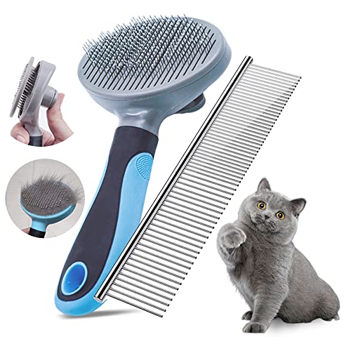 Cat Brush, Cleaning Slicker Brush for moulting seasons ,Stainless Pet Steel Comb-Soft Dog Grooming Tool Brush for Dogs a