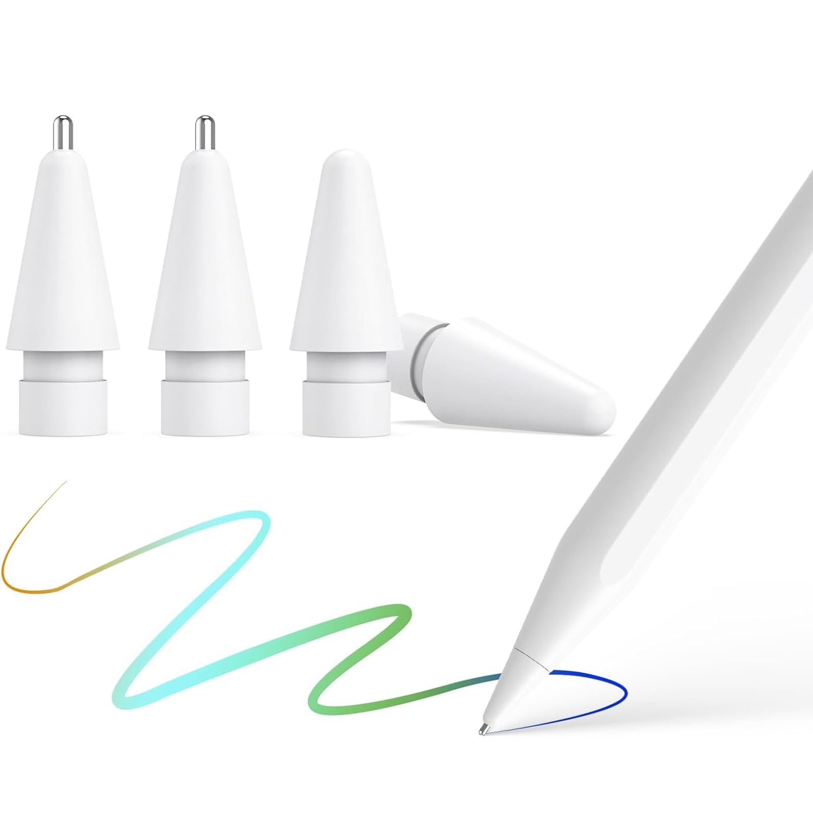 KINGONE Nibs for Apple Pencil Tip(2 POM Nibs+2 Fine Point Nibs