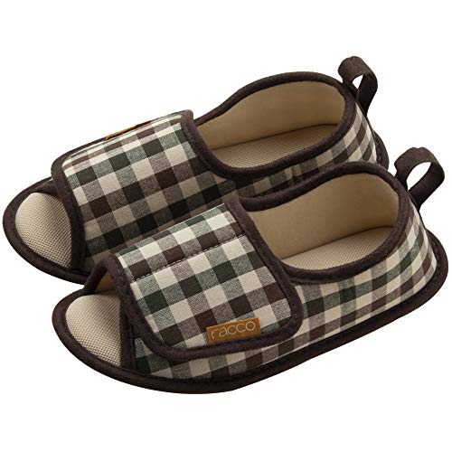 ニッポン スリッパ ルームシューズ racco L 24-25cm グリーン チェック かかとクッション 手洗い可 軽い履き心地 歩行サポート 310053