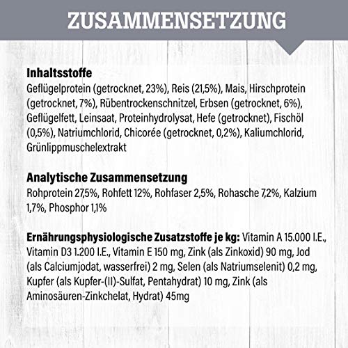 daily choice Basic - 15 kg - Trockenfutter für Hunde - mit Wild, Reis und Erbsen - Keine minderwertigen Kohlenhydrate - Weizenfrei - Mit Grünlippmuschel und Chicorée