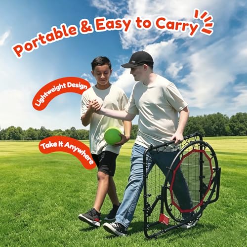 Metal Dual-Sided Baseball Softball Rebounder Net,Multi-Sport Pitch Back Rebound Net with Angles Adjustable - image 8