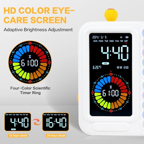 12/24 Hour Switching Task Timer, Timer for Kids, Visual Schedule for Kids with Autism, Visual Schedule for Kids, Time Management Tools, Autism Increase Self-Regulation, with 99-Minute Countdown - Image 6