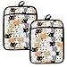 HUGANE Cute Cat Pot Holders for Kitchen, Gifts for Cat Lovers, Cats Mom Dad Gifts Heat Resistant Hot Pads and Oven Mitts for Baking Cooking