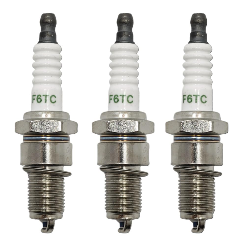 Bougie d'allumage F6TC Compatible avec Moteur 168, tronçonneuse, générateur de Tondeuse à Gazon, vélo, Motocross, Moto