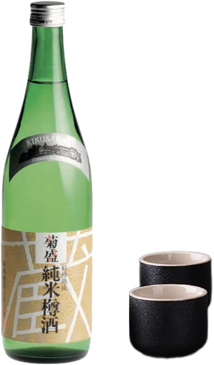 Sakè Giapponese Daigin-Shu JUNMAI TARUZAKE 720ml 15% con 2 bicchierini da Sakè in ceramica - Zeus Party - Pepe - Vino di Riso - Bottiglia