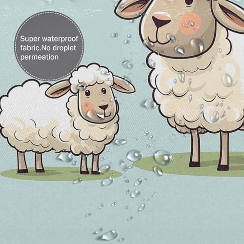 Rideau de douche imperméable contre les moisissures tissu lavable motif mouton - 5