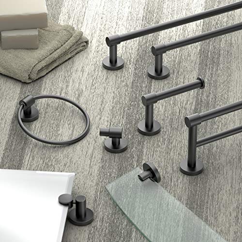Image of Gatco 4662MX Reveal Hand and Face Towel Ring, Matte Black for Bathroom | Wall Mount 6.63 inch Dia. Towel Holder Ring