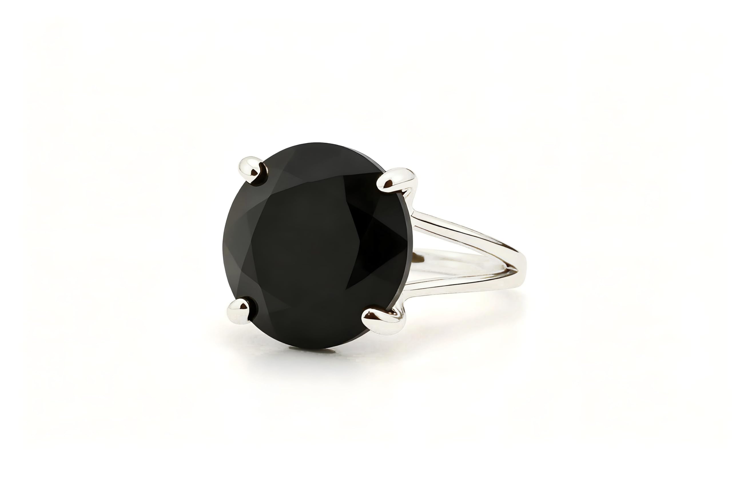 Anillo de Ónix Negro de 16MM - Anillos de Oro de 14k para Mujeres - Anillos de Piedras Preciosas para Mujeres, Anillos de Moda, Anillos para el Día a Día - Anillos Hechos a Mano