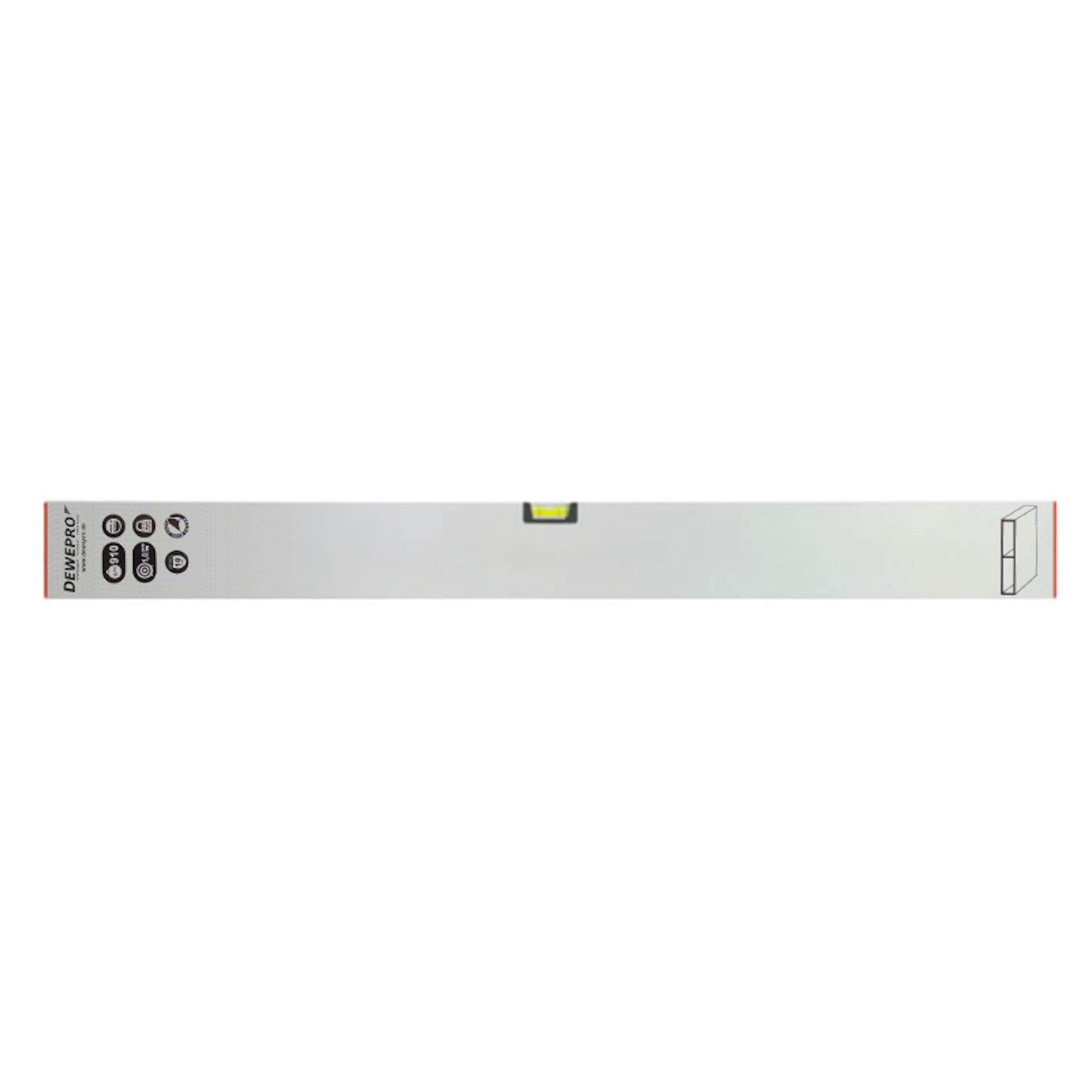 DEWEPRO Aluminium Richtlatte 200 cm – Estrich Setzlatte Abziehlatte mit Horizontallibelle
