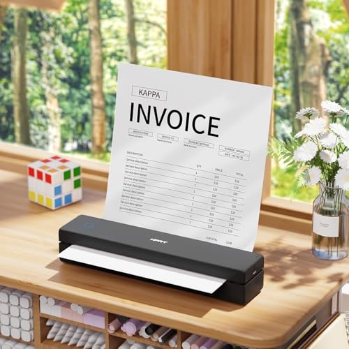 Image of HPRT Portable Thermal Printer-Inkless Printer, Supports Thermal Paper&Labels, Multi-User Bluetooth, Compatible with iOS /Android /Laptop for Home /School /Travel,MT620 Pro 300DPI -300dpi+10sheets