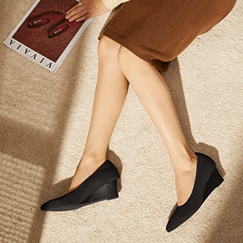VIVAIA Tamia Wedge Women's Round Toe Wedge Pumps Shoes Comfortable Wedge Heels for Dressy Women Pumps with Arch Support3