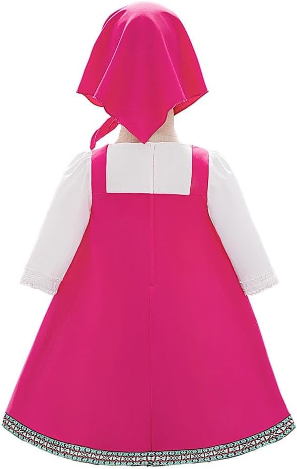 Dressy Daisy Toddler Little Girls and Bear Costume Folk Dress Up Birthday Party Halloween Outfit with Kerchief