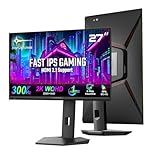 Minifire 27 inch 2K WQHD(2560x1440P) 300Hz IPS Gaming Monitor, Height-adjustable, DCI-P3 90%, sRGB130%, HDR400, 1ms, Adaptive Sync, DP1.4 &HDMI2.1(Up to 300Hz) (MFG27F6Pro)