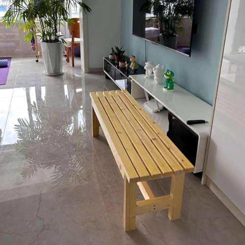 Banco de entrada de madera maciza taburete de comedor y mueble para pasillo 7