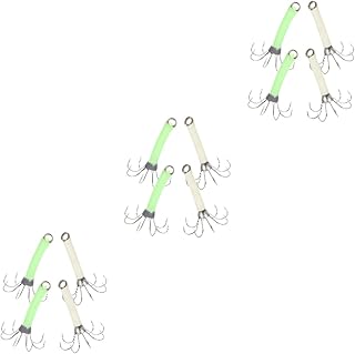 Didiseaon 12 Pçs Gancho De Lula Iscas Duras Isca De Pesca De Truta Iscas De Gancho De Pesca De Lula Iscas De Isca De Pesca Flash Ganchos De Isca De Pesca Iluminada Isca De Pesca Brilhante