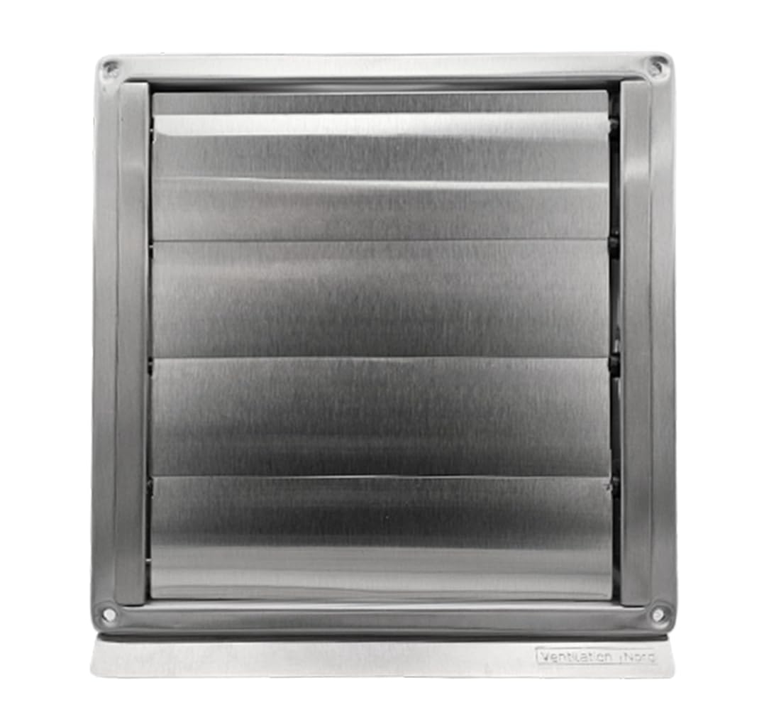 VentilationNord Mauerkasten Ø125 mit Rückstauklappe für Dunstabzug | Edelstahl-Wetterschutz-Lüftungsgitter mit Wandabdichtung | mit Insektenschutzgitter | Teleskoprohr Ø 125